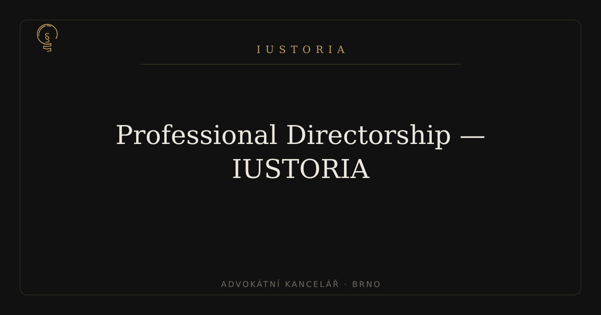 Professional Directorship — IUSTORIA
